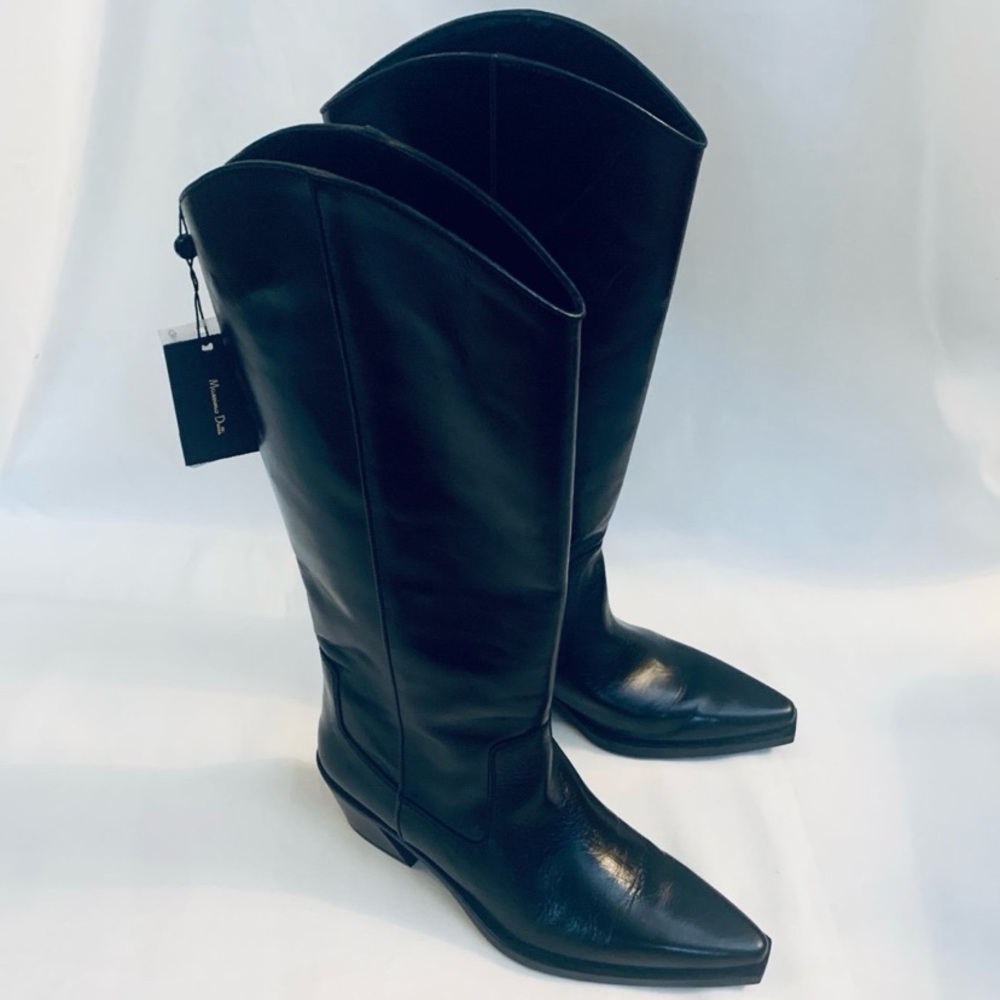 MASSIMO DUTTI Leather Cowboy Boots - Picture 3 of 13